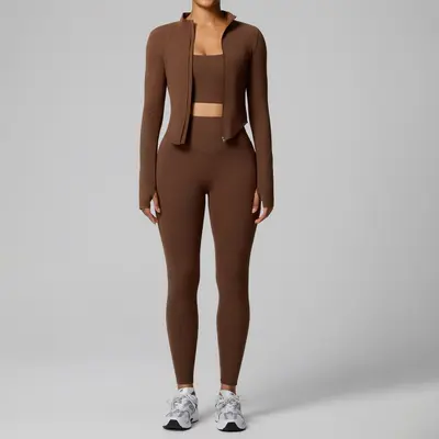 Women's Three-Piece High-Elasticity Yoga Wear Set - 13