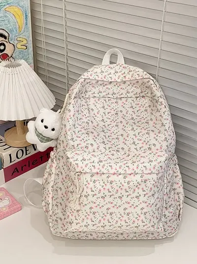 Japanisch inspirierter Rucksack mit Blumenmuster für Mädchen, Schultasche - 2