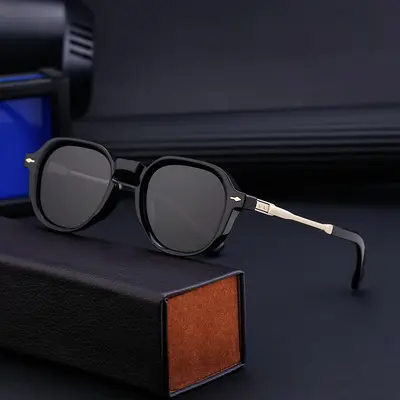 Yeni Avrupa moda polarize güneş gözlüğü tam çerçeve erkek açık güneş gözlüğü erkek küçük çerçeve gözlük güneş gözlüğü - 4