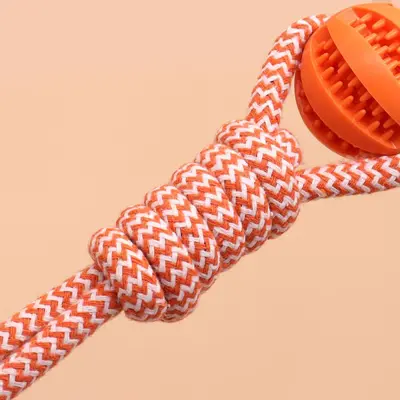 Indestructible Dog Toy Chew Resistant Self-Play Boredom Relief Pet Chewing Molar Dog Toy Bite-Proof Rope Ball Puppy Supplies