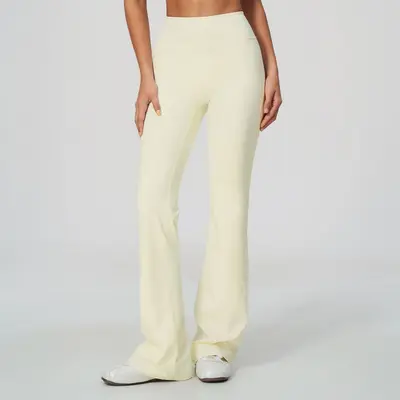 Yogahose mit hohem Bund, gebürstet, Schlaghose mit weitem Bein, Modell 5061 - 7