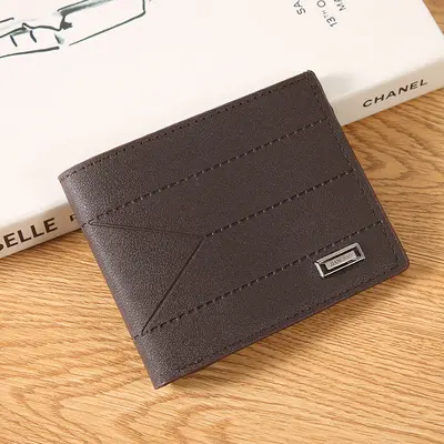 Embossed Soft Leather Short Men's Wallet with Multiple Card Slots - 9