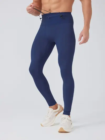 Erkek Polar Astarlı Kompresyon Pantolonu, Yüksek Elastik, Slim Fit - 4