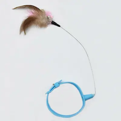 Wearable Cat Teaser Wand with Collar, Feather and Bell Cat Toy - 8