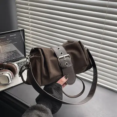 Women's Underarm Bag, Retro Shoulder Bag with Crossbody Strap - 1