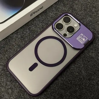 Magnetic Lens Protection Clear Phone Case for iPhone 17, With Stand - 10