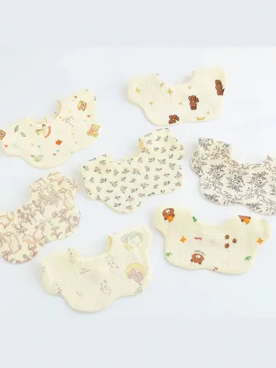 100% Cotton Gauze Baby Bib, Waterproof, Breathable, Soft for Newborns