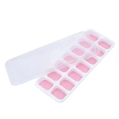 14-teilige Eiswürfelform mit weichem Boden, leicht zu entfernendes Eiswürfelbehälter, quadratische Silikon-Eiswürfelform, selbstgemachte Eiswürfelbehälter mit Deckel - 8