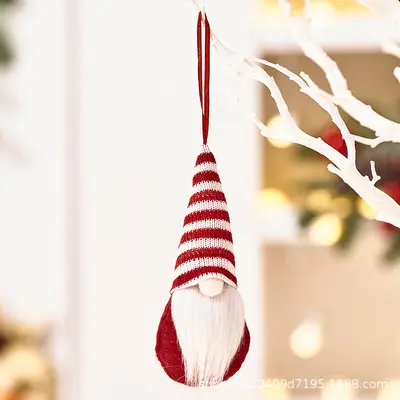 Noel Süsü Yüzsüz Bebek Asılı Süs Noel Baba Figürü - 9
