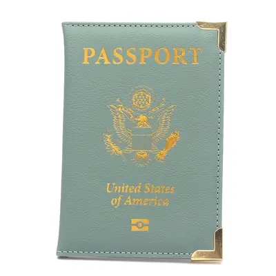 New Cross-border American Passport Holder Leather Slim Lightweight Passport Notebook Gold Hardware Copper Corner Ticket Holder Factory Wholesale - 12