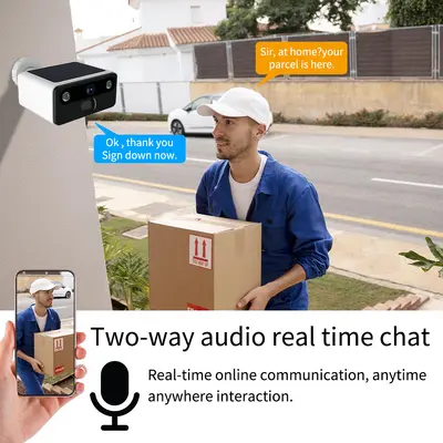 Solar surveillance camera, full-color night vision, wide-angle