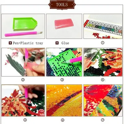 DIY dijital yağlı boya seti, büyük boy, oturma odası ve yemek odası için el boyaması dekor