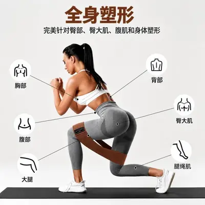 Kalça kaldırıcı örgü direnç bandı, yoga ve squat için elastik halka bant - 4