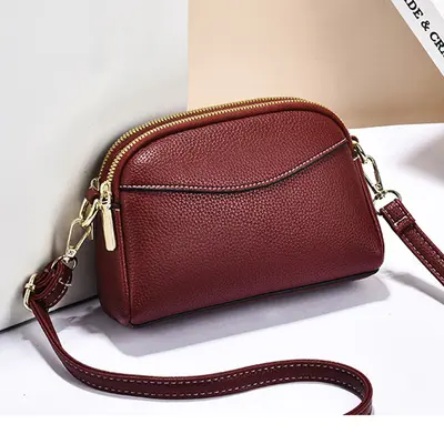 Kadın Çapraz Askılı Çanta Yeni Model Moda Mini Küçük Çanta Çift Fermuarlı Anne Telefon Çantası Çok Amaçlı Küçük Kare Çanta - 10