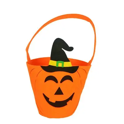 Halloween Pumpkin Bucket, Children's Portable Candy Basket - 7