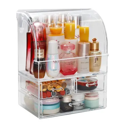 Acryl-Make-up-Aufbewahrungsbox mit Schubladen, staubdicht