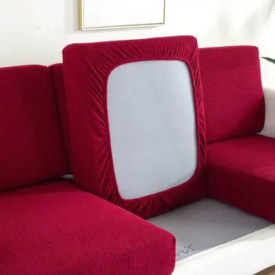 Solid Color Elastic Sofa Cover, Full Coverage, Thickened - 12
