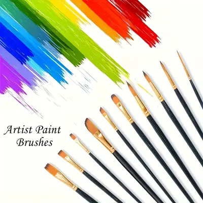 Grenzüberschreitende Amazon Pinselset mit 12/13/15 Stück, Kunststoffschaft, Nylonborsten, Aquarell- und Acrylpinsel, Linierpinsel