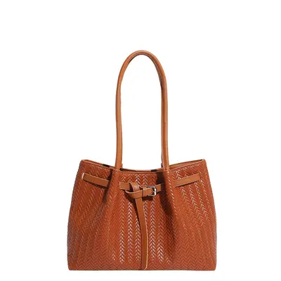 Women's Woven Tote Bag, Large Capacity, Korean Style Shoulder Bag - 9