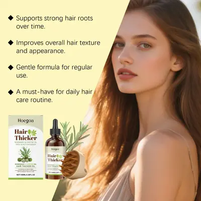 HOEGOA Rosemary Castor Oil Hair Essential Oil, Moisturizing Scalp Massage