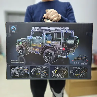 Pull-Back Building Block Off-Road Sports Car Assembly Model for Boys, Gift Box - 3