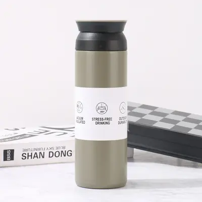 日式简约元素杯304不锈钢茶水分离保温杯原宿风真空带盖礼品水杯 - 7