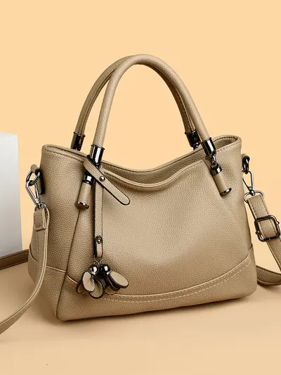Women's Soft Leather Handbag, Large Capacity, Single Shoulder Strap - 4