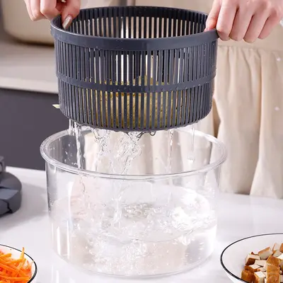Gemüse-Entwässerungsmesser zwei in eins Siebkorb Haushalt Küche multifunktionales Schneiden von Julienne und Scheiben Handwerk Gemüse- und Obstsalat