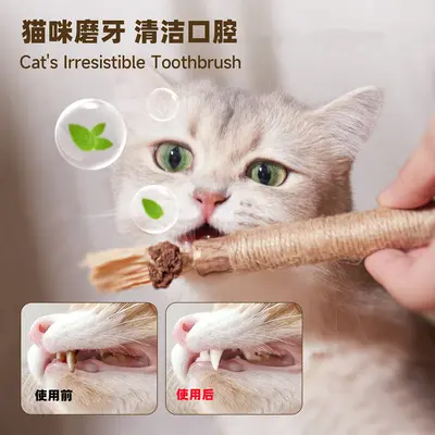Matatabi Diş Kaşıma Çubuğu Kedi Oyuncağı Rafya ve Sisal İpli Kedi Oltası - 3