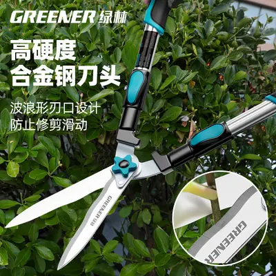Green forest garden shears, lawn hedge shears, greening garden shears, seedling high branch shears, special shears for branch pruning