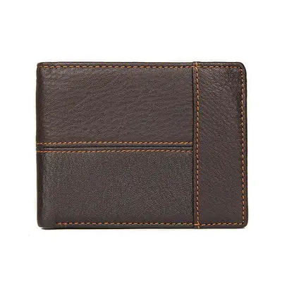 Retro Genuine Leather Men's Short Wallet, RFID Protection, Multi-Card Slots - 8