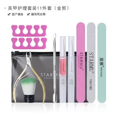 Başlangıç manicure seti tırnak bakım aracı dosya ve cilalama - 7