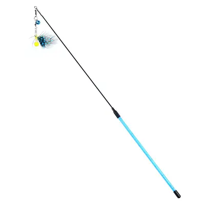 Handmade Cat Teaser Wand with Small Flying Insect Toy and Bell - 12