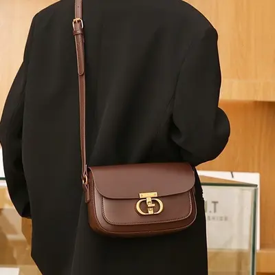Classic Chain Small Square Bag, Melange Tone Underarm Bag - 3