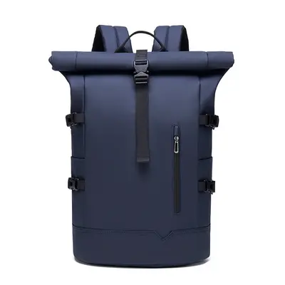 Men's Roll-Top Backpack, Large Capacity, Laptop Compartment - 9
