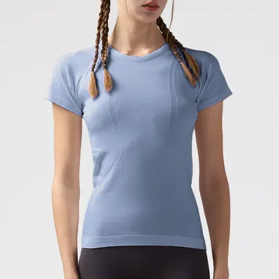 Damen Pilates-Yoga-Kurzarmshirt - 11