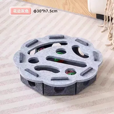 Yavru kedi ve kediler için kedi oyuncağı, kendi kendine eğlence, can sıkıntısı giderici gadget, eğitici labirent, delik delme keçe kutusu, kedi zil topunu alay ediyor. - 11
