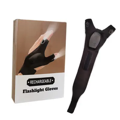 LED-beleuchteter Angelhandschuh mit halben Fingern für den Winter