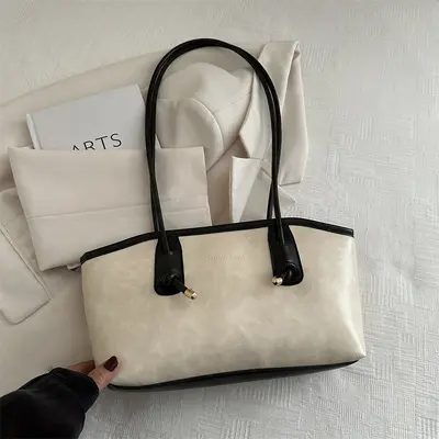 Retro Large Capacity Women's Tote Bag, Single Shoulder Strap - 10