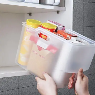 Kitchen Cabinet Storage Box, Hanging Organizer, Transparent with Handle - 5