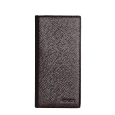Herren-Langbrieftasche, echtes Rindsleder, Reißverschluss, schlank - 6