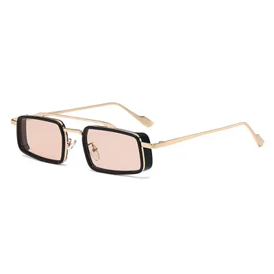 Retro Metal Square Sunglasses, Thick Rim, Unisex - 5