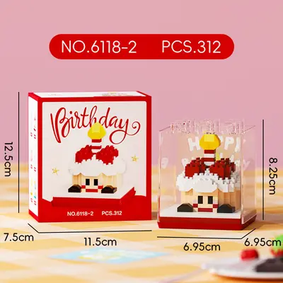 LEGO Compatible Birthday Cake Building Blocks, Children's Educational Toy - 6