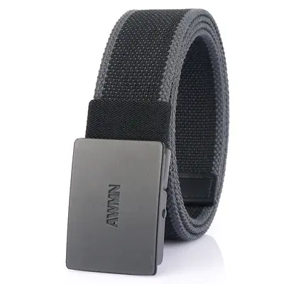 Men's canvas belt, comfortable casual jeans belt, customizable logo - 9