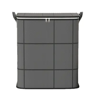 Quilt Storage Bag, Black Plaid, Large Capacity, Non-Woven