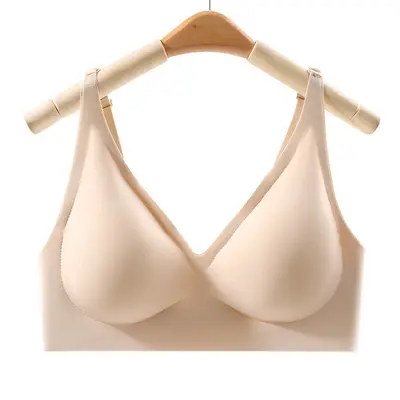Women's deep V wireless bra, comfortable support, seamless - 9