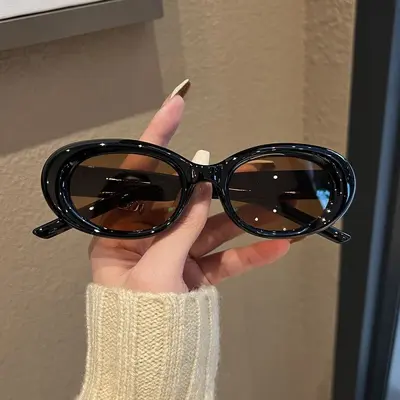 Oval White Frame Cat-Eye Sunglasses with UV Protection for Women - 4