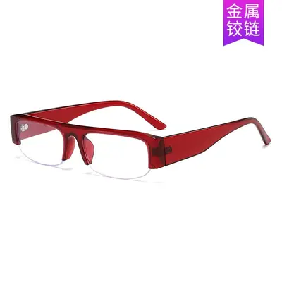Damen-Sonnenbrille, quadratischer Rahmen, Halbrand, Klarglas im Modestil