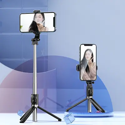 Selfie Çubuk 0.7m Teleskopik Bluetooth Uzaktan Kumandali Dolgu Işığı Fotoğraf Canlı Yayın Selfie Çubuk Tripod Telefon Tutuşu - 13