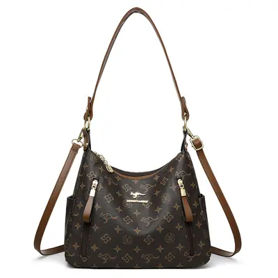 Women's Printed Crossbody Bag, Retro Style - 8